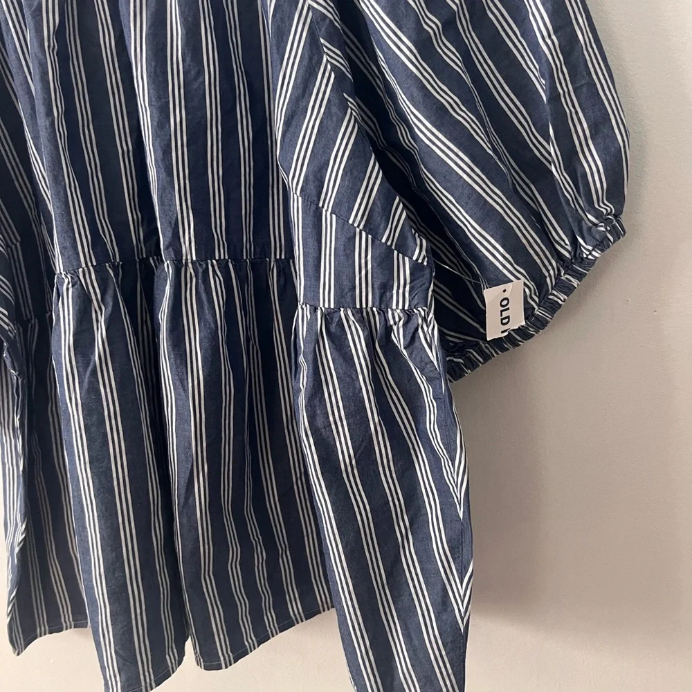 Old Navy Navy and White Striped Blouse - Picture 6 of 9